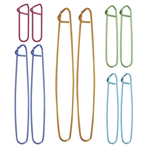 BESTSKY 10pcs Knitting Stitch Holders Yarn Stitch Holder Safety Set Aluminum Alloy for Knitting Notions/Crochet (Random Color)