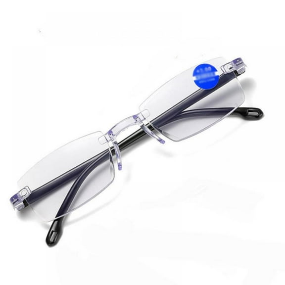 Rimless Clear Reading Glasses Blue Light Blocking Readers for Men and Women Unisex Eyewear Far Near Dual-Use Lightweight Fashion Eyeglasses