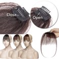 thumbnail image 4 of SEGO Clip in Hair Bangs 100% Human Hair Extensions Reddish Brown Clip on Hair Fringe with Natural Flat Neat Bangs with Temples for Women One Piece Hairpiece, 4 of 8