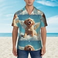 thumbnail image 2 of Balery Cute Angel Winged Dog Camisas hawaianas de manga corta para hombre, camisas playeras de corte holgado, camisas de vacaciones con botones,Large, 2 of 7