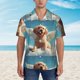 thumbnail image 2 of Balery Cute Angel Winged Dog Camisas hawaianas de manga corta para hombre, camisas playeras de corte holgado, camisas de vacaciones con botones,Medium, 2 of 7