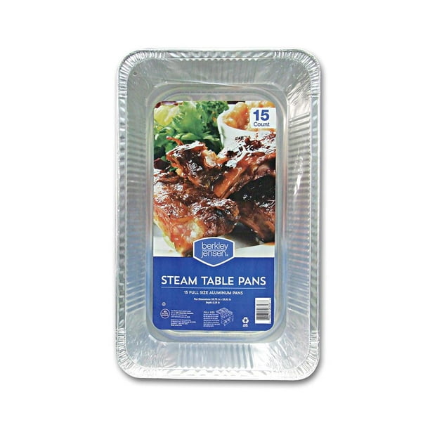 Berkley Jensen FullSize Steam Table Pans, 15 ct.