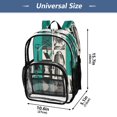 thumbnail image 4 of Ttyddzy Clear Backpack Heavy Duty PVC Transparent Backpack for College Workplace, White and Green Patchwork Abstract Pattern, 4 of 8
