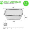 thumbnail image 3 of Generic Casseroles en Aluminium avec Couvercles, 14.8x12 cm Casseroles Jetables Recyclables en Aluminium (45 Pack), Plateau Profond en Aluminium, Capacité de 1lb pour Cuisiner, Chauffer, Stocker, Préparer les Aliments, 3 of 7
