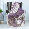 thumbnail image 4 of Peacock Mandala Soft Flannel Fleece Throw Blanket, Ornamental Design of Detailed Hand-drawn Peafowl Illustration, Cozy Plush for Indoor and Outdoor Use, 60" x 80", Multicolor, by Ambesonne, 4 of 5