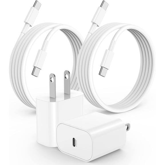 LujingZ 20W USB C Fast Charger with 6ft Type C - to - C Cable, Compatible for iPhone 17/16/15 Series, Samsung Devices, iPad