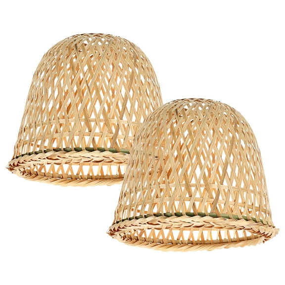 Sparsain Set of 2 Rustic Style Woven Bamboo Lampshades for Pendant Light