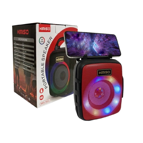 Bocina Bluetooth Kimiso 3" luz Led Soporte Para celular