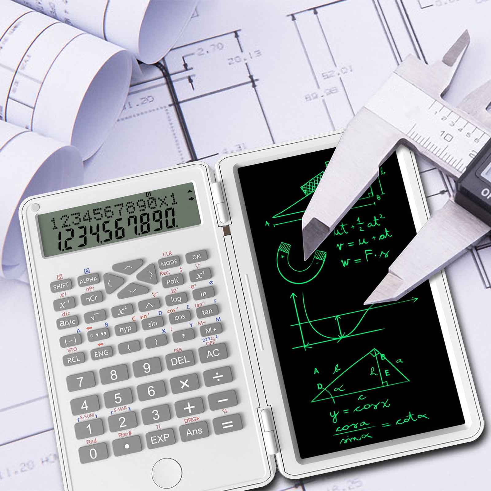 Summer Clearance! YZEGDCH Desk Calculator, Battery Power 12 Digit Display Multi-Functional, Two Way Power Battery and Standard Function Office Calculators