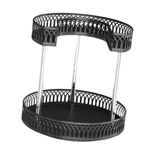 Especiero, organizador giratorio, organizador de escritorio giratorio con 2 niveles, bandeja de maquillaje para dormitorio, cocina, baño
