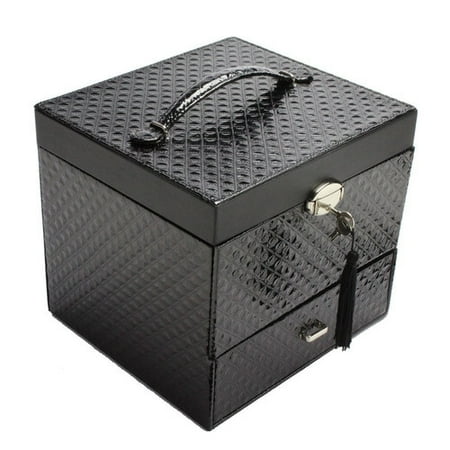 Ikee Design Leatherette Jewelry and Cosmetic Display Box