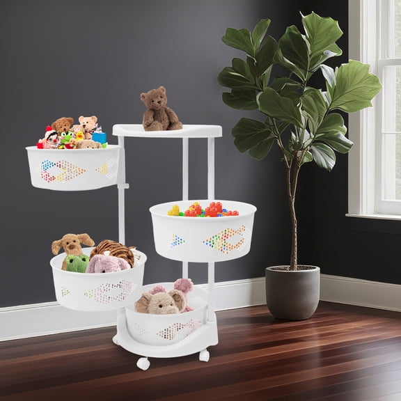 Multi-Layer Vegetable Rotating Basket Rack Fruit Snack Storage Kitchen Organizer