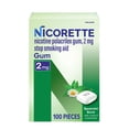 thumbnail image 3 of (2 pack) Nicorette Nicotine Gum, Stop Smoking Aids, 2 Mg, Spearmint Burst, 100 Count, 3 of 10