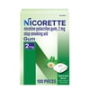 Nicorette Nicotine Gum, Stop Smoking Aids, 2 mg, Spearmint Burst, 100 Count