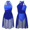 thumbnail image 5 of MSemis Color Block Lyrical Dance Dress Women Royal Blue XL, 5 of 6