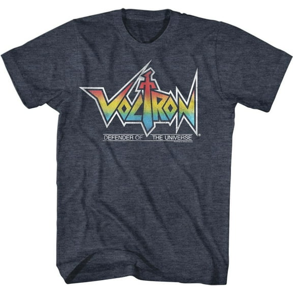Voltron Rainbow Logo Navy Heather Adult T-Shirt 4Xl