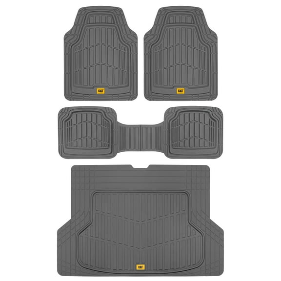 Cat® ToughRide Heavy Duty Rubber Floor Mats & Cargo Trunk Liner for Car SUV Van Sedan, Gray