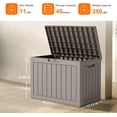 thumbnail image 5 of 45 Gallon Resin Deck Box, Lockable Patio Outdoor Storage Box for Furniture, Garden Tools and Tools Storage, Waterproof Outside Storage Boxes - Gray, 5 of 7