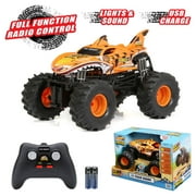 New Bright (1:14) Hot Wheels Tiger Shark Battery Radio Control Monster Trucks, 61460U-4O Child
