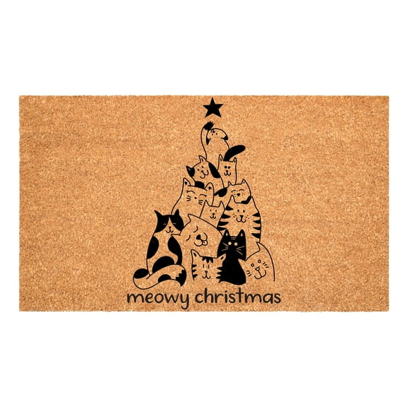 Christmas Cat Tree Doormat, 17" x 29"