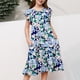 thumbnail image 5 of Vestido de verano para niña, de manga corta, con cuello redondo y estampado floral, de poliéster, con bolsillos y volantes., 5 of 5