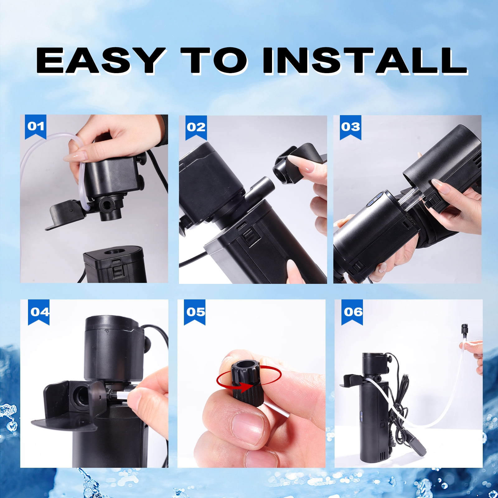 VNEKVA Aquarium Filter 20-75 Gallon with U-V Light Internal Pump for Fish Turtle Tank