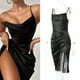 thumbnail image 4 of Vestido de tirantes divididos, vestido de cintura alta con abertura alta para fiesta, 4 of 8