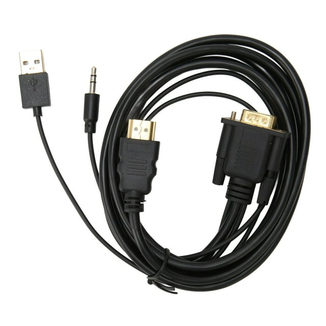 VG Ato HD Convertisseur d'Interface Multimédia, VGA vers HD Convertisseur Vidéo Câble VG Ato HD Adaptateur Interface Multimédia avec Son Multifonctionnel