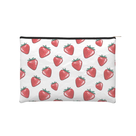Kdxio Hand Drawn Strawberry Makeup Bag Toiletry Bag Canvas Makeup Bags Zipper Cosmetic Pouch Travel Cosmetic Pouch for Women Gifts