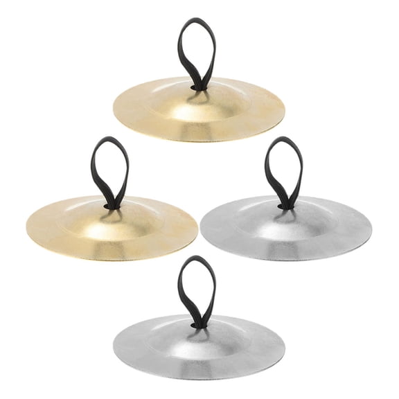 TEHAUX 2Pairs Small Finger Cymbals for Stage Performance Lightweight Traditional Percussion