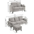 thumbnail image 4 of Soscana Living Room Furniture Set, 3 Seater Sectional Sofa with Storage Ottoman and Loveseat, Modern Sofa Couch Love Seat for Living Room Apartment Studio Office, 4 of 8