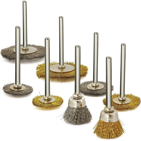 

Wire Wheel and Cup Brush Set - Polishing Brushes Cleaning Rust and Paint Stainless Steel and Brass Wire Drill Brush Set Perfect for Removal of Rust or Corrosion 24 Pieces - By Rampro