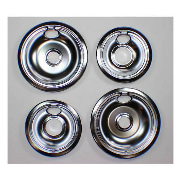 WHIRLPOOL W10278125 CHROME DRIP BOWL SET, 2- - GENUINE OEM PART