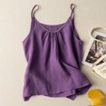 thumbnail image 3 of Kureaily Womens Linen Tank Tops Summer Casual Sleeveless V Neck Camisole Loose Fit Strap Cami Shirts, 3 of 5