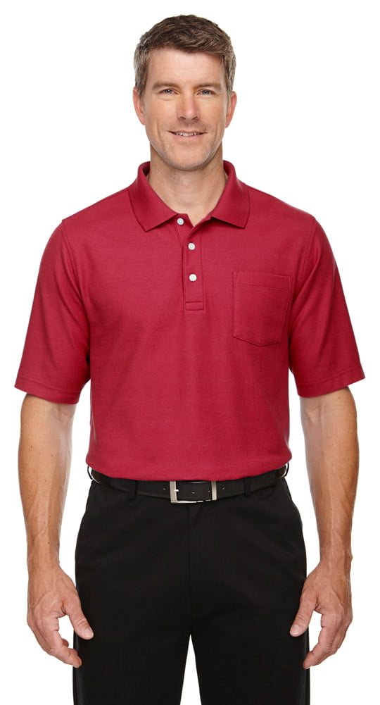 Devon & Jones DG150P Men's Performance Pocket Polo Shirt - Red - Small ...