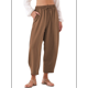 thumbnail image 2 of Pantalones Rectos Holgados Casuales de Algodón y , Color Café, Talla L, 2 of 5