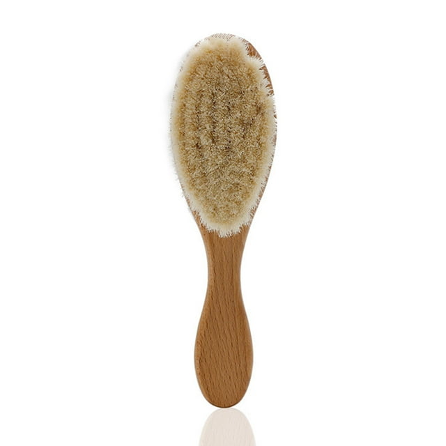 Cepillo de pelo de cabra, cepillo de pelo para bebé con mango de madera, cepillo de pelo súper suave