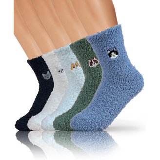 Hunter Hat and Slipper socks -shoe size 7-10 (Brand New in box) DivanTree 3 Pairs Christmas Fuzzy Socks for Women Non Skid  main image 4