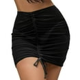 thumbnail image 1 of Kcodviy Sheer Cover Up Ruffle Bikini Shirts Drawstring Cover Wraps Skirt Women Bikinis Beach Skirt Beach for Swimwear Cover Up Skirt Women Mesh Shiny Bikini Mini Bikini Wrap Trim Ups Bikinis Set, 1 of 8