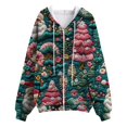 thumbnail image 6 of zaveiop Womens Zip up Hoodies Christmas Novelty Print Long Sleeve Hooded Sweatshirt Casual Fashion Jacket with Pocket (Z1-Army Green, XL), 6 of 6