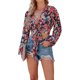 thumbnail image 4 of VISgogo, blusas cortas de manga larga para mujer, blusa con cuello en V y estampado floral/geométrico/leopardo, blusas simples elegantes informales VISgogo moda, 4 of 9