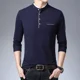 thumbnail image 4 of Camisetas tipo polo para hombre, ajustadas, formales, ajustadas, nuevas sudaderas para hombre, de negocios, de manga larga, elegantes, normales, de invierno, de alta calidad, 4 of 5