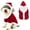 Red2, variant on HQREA Christmas Dog Dress with Headwear Pet Santa Costume Holiday Puppy Cosplay Outfit