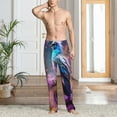 thumbnail image 5 of Vsdgher Beautiful Flower Blue Bird Print Mens Pajama Pants Sleep & Lounge Pants, PJ Bottoms With elastic waistb and Pockets, 5 of 5