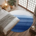 thumbnail image 3 of 3.3ft Round Rug, Navy Blue Ombre Non-Skid Rubber Backing Large Area Rugs - Living Room Bedroom Home Office, Farmhouse Modern Gradient Indoor Floor Mat Carpets Washable Rug, 3 of 9