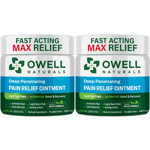 Owell Naturals Deep Penetrating Pain Relief Ointment, Maximum Strength, 3.5 oz, 2 Pack