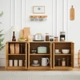 thumbnail image 5 of Semiocthome 67" Sideboard, Curved Contour Storage Cabinet, 4-Doors, Natural, 5 of 7