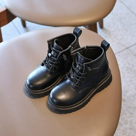 

DancePeanut Children Fashion Boots 2-12 Years Boys Girls Leather Fashion Boots Winter Autumn Toddler Casual Shoes Sneakers 26-36