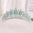 thumbnail image 1 of Nvzi Tiara de boda para novia, diadema de princesa, corona nupcial, joyería para el cabello con diamantes de imitación de cristal, decoración para cumpleaños, fiesta de disfraces (verde), 1 of 3