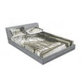 thumbnail image 3 of Ambesonne Black and White Fitted Sheet & Pillow Sham Set, Seine River, Twinxl, Black White Grey, 3 of 3